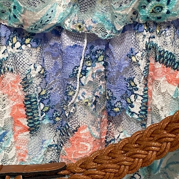 LOVE REIGN Women's XL White Pastel Lace Lined Handkerchief Sleeveless Dress NWT - Picture 6 of 6